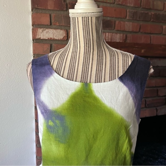 Busayo Collective Tie Dye Sleeveless Fit n’ Flare Dress Cotton Linen Sz 8 - Picture 6 of 11